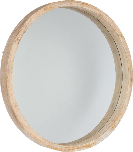 4goodz Ronde spiegel van Hout 52 cm doorsnede - 5 cm diep | bol.com