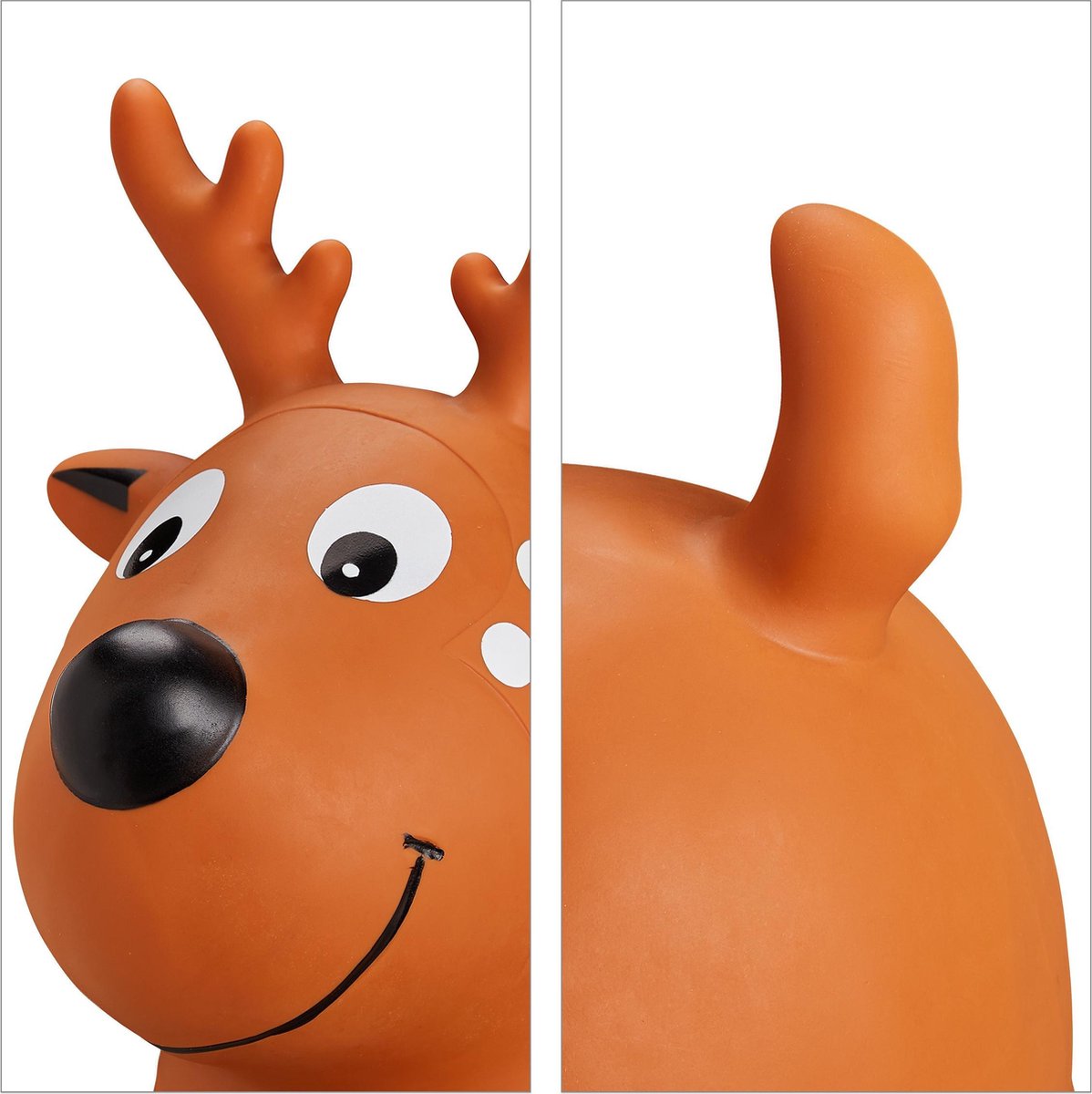 Relaxdays skippy dier vos 3 jaar springdier tot 50 kg zonder BPA pvc bruin