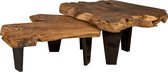 Massief teak houten salontafel "Rama" Lumbuck - Boomstam tafel