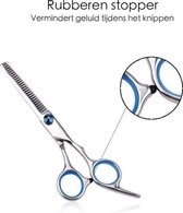 Professionele ergonomische Uitdunschaar - Effileerschaar - Kappersschaar - Schaar - Blauw - Coupeschaar - Haar - Knipschaar - Knippen - Kapper Set - Kapper - Premium Uitdun Schaar - RVS - Har