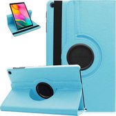 Apple iPad Air hoes - Draaibare Tablet hoes met Standaard - Touch Pen + Screen Protector - Draaihoes -  Lichtblauw