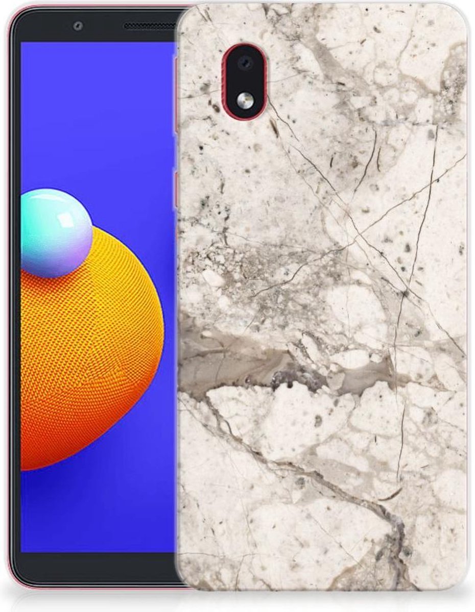 Samsung Galaxy A01 Core TPU Siliconen Hoesje Marmer Beige