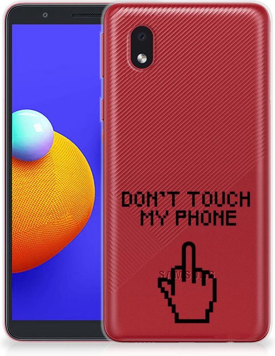 Samsung Galaxy A01 Core Silicone-hoesje Finger Don't Touch My Phone