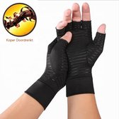 ÉLEGA Reuma Artritis Compressie Handschoenen – Maat S - Doordrenkt met Koper – Anti-Slip Design