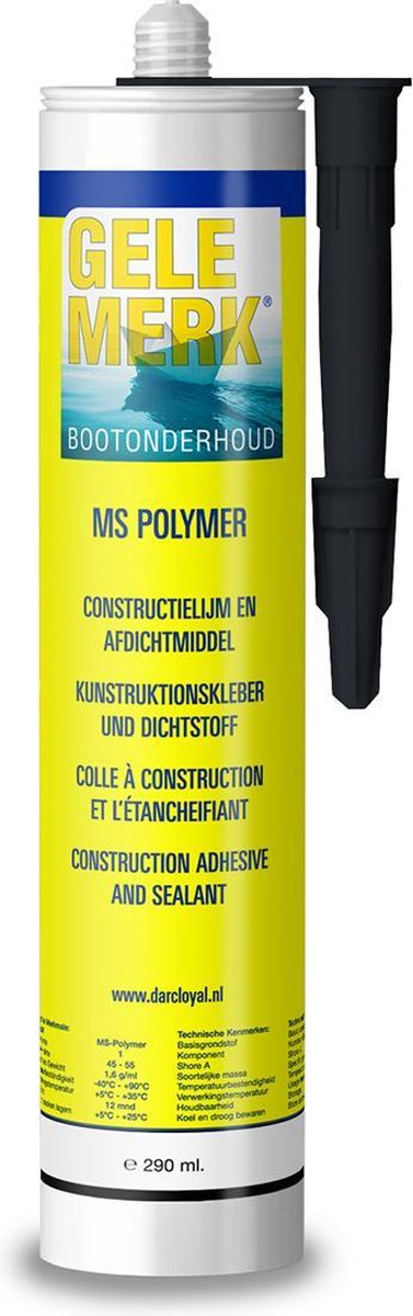 Gele Merk - MS Polymer - Montagekit - lijmkit - kleur zwart