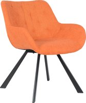 Alora Stoel Jake Oranje - Stof - relaxstoel - fauteuil - eetkamerstoel