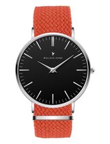Wallace Hume Zwart - Horloge - Perlon - Oranje