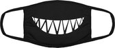 Monster teeth mondkapje | monster | gebit | tanden | tandarts | gezichtsmasker | bescherming | bedrukt | logo | Zwart mondmasker van katoen, uitwasbaar & herbruikbaar. Geschikt voo