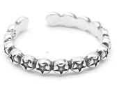 Dielay - Ring met Sterren - 925 Sterling Zilver - One Size