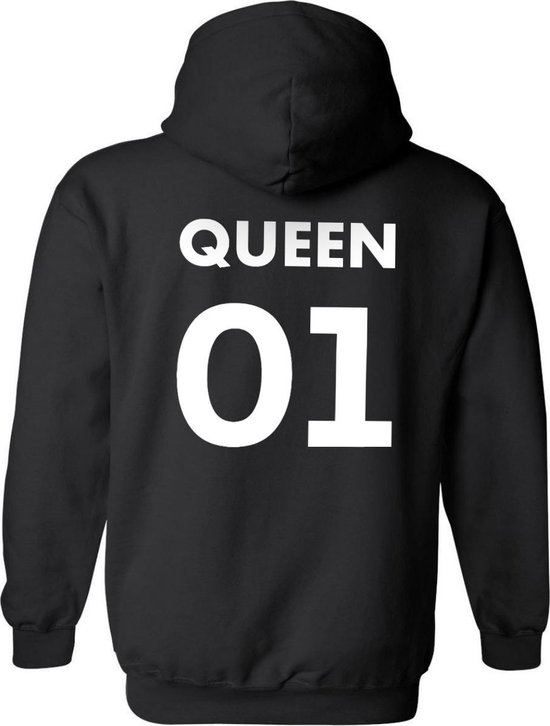 King 01 / Queen 01 Hoodie New (Queen - Maat M) | Koppel Cadeau | Valentijn Cadeautje voor hem & haar