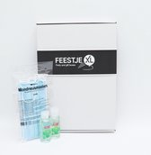 FeestjeXL Cadeau thema: Veilig op reis pakket - 5 stuks mondkapjes - 2 stuks hand clean gel