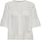 ONLY ONLIRINA EMB ANGLAISE DNM TOP NOOS Dames Top Wit - Maat 42