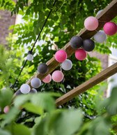 Cotton Ball Lights buiten feestverlichting roze - 20 ballen - Roza Extension kit