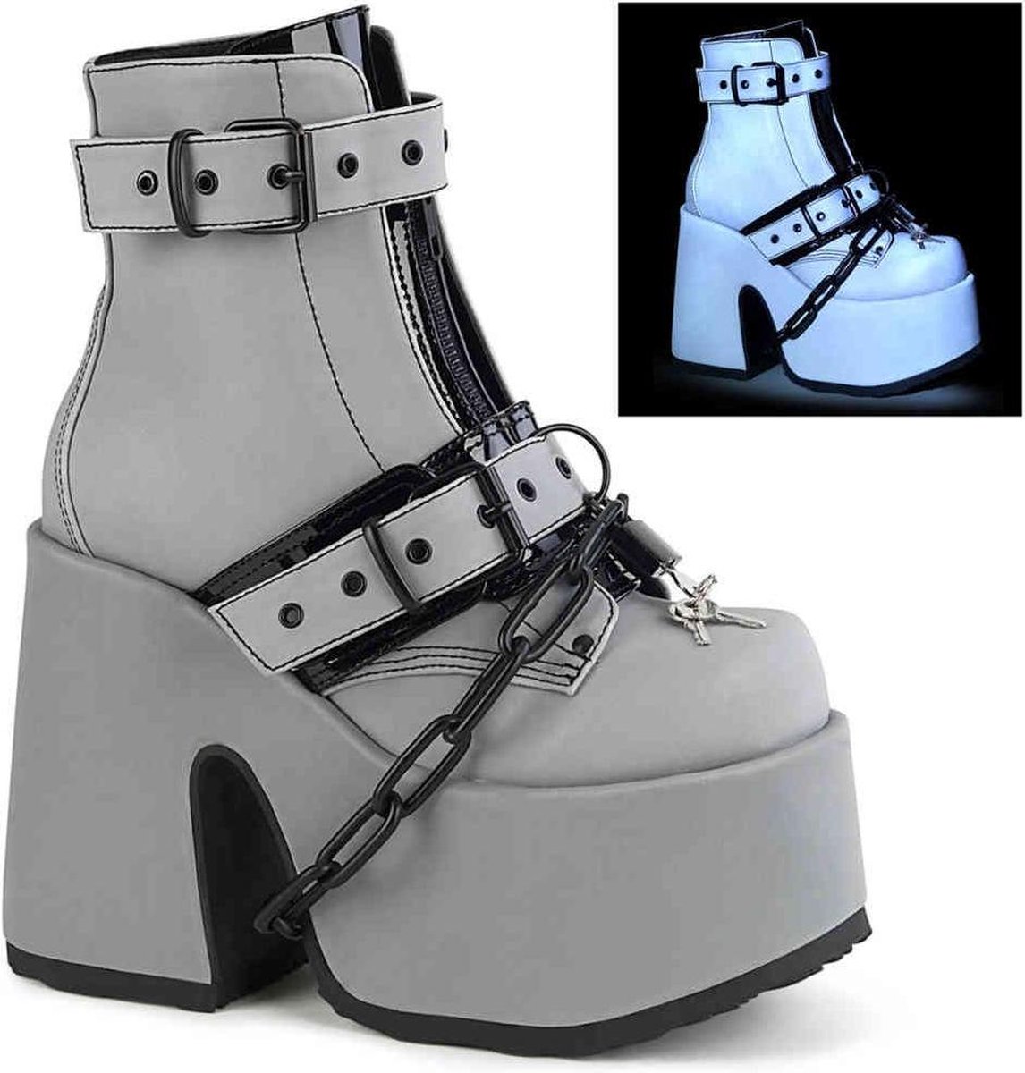 DemoniaCult CAMEL-205 Plateau Laarzen 41 Shoes Grijs