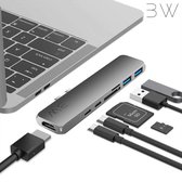 Boldwire Macbook Pro Dock USB-C Hub - USB Type C met 4K HDMI, USB 3.0 en SD Kaartlezer - Docking Station - 7 in 1 Space Gray