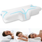 Oreiller cervical en mousse à mémoire de forme Douzle® - Orthopédique et ergonomique - 65x35 cm - Pour la tête, le cou et les épaules - Pour tous les dormeurs