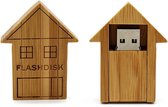 Hout huis USB stick 16GB