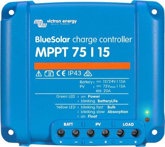 Set Flexibel Zonnepaneel 100Wp Caravan, Camper, Boot, Tent of Tuinhuisje - MPPT Victron Energy laadregelaar 75/15 - Zonnepaneel Compleet Pakket - Kabel met connectoren - Dakdoorvoer - Plug-Play set schematische tekening en handleiding-Monokristallijn van Victron Energy — afbeelding 4