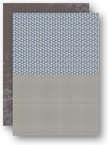NEVA056 Nellie Snellen Background decoupage sheet A4 - 5 achtergrondvellen dubbelzijdig - blauw strand beach strepen - papier