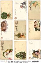 KP0036 Vintage Toppers A4 Christmas Postcard (5 stuks)