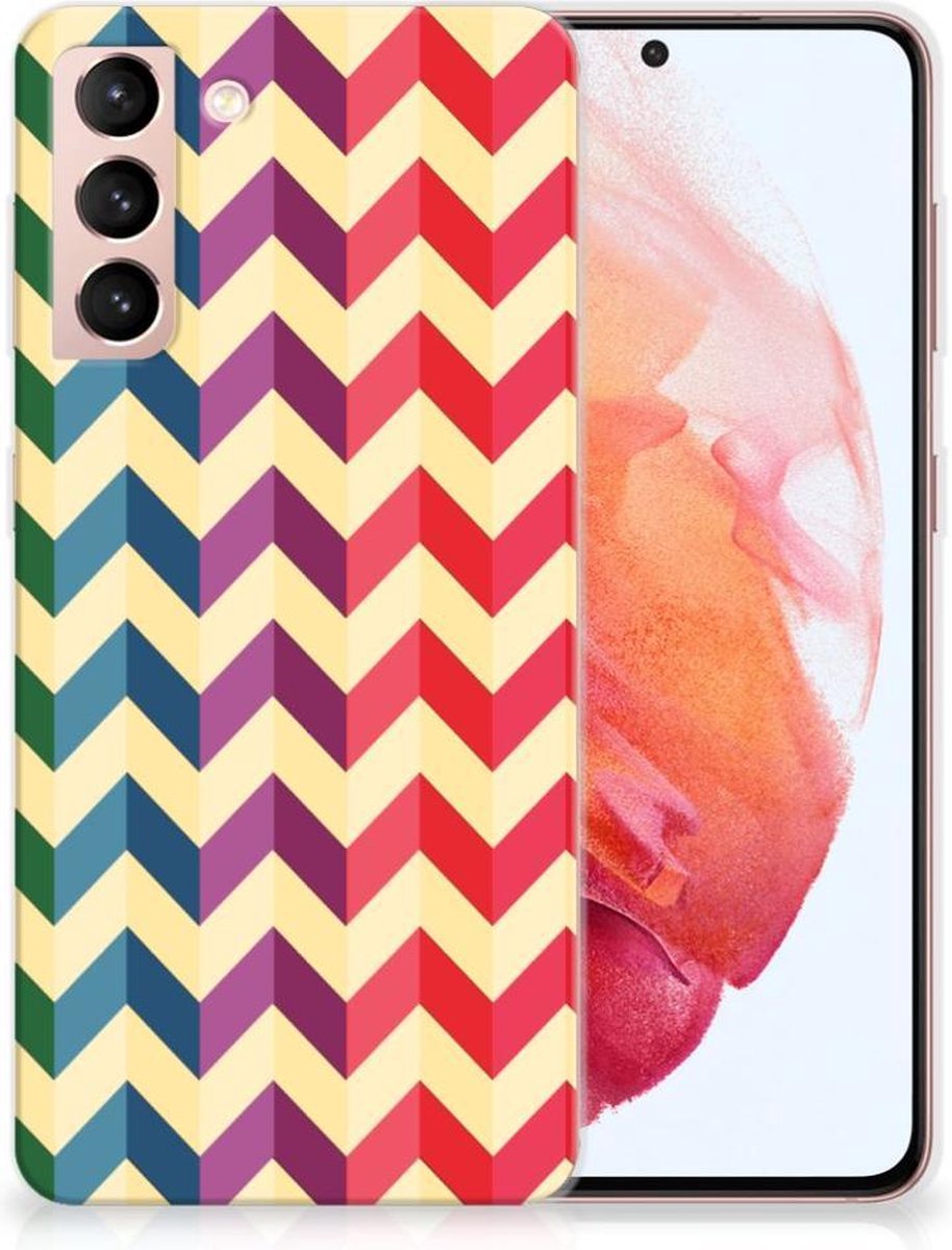 TPU Hoesje voor Samsung Galaxy S21 TPU bumper Zigzag Multi Color