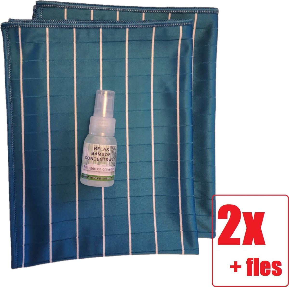 Goedkoopste Ramenset - Raamdoeken - Microvezel glasdoeken - Droogdoek- Microvezeldoek - Zeem - Droogdoek - Keukendoek - Wonderdoek - Streeploos schoonmaken - 2 STUKS BLAUW Bamboe Concentraat