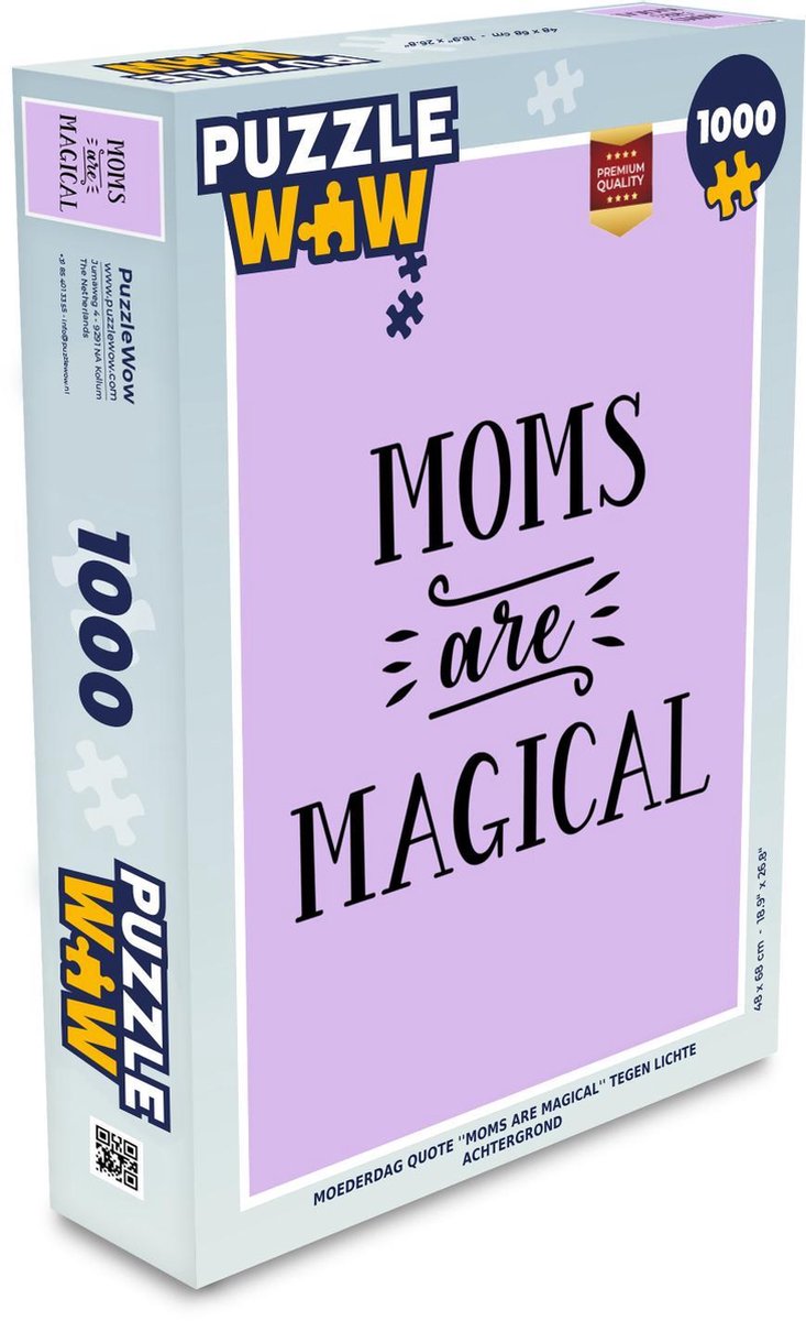 Afbeelding van product Puzzel 1000 stukjes volwassenen Moederdag Quotes 1000 stukjes - Moederdag quote ''moms are magical'' tegen lichte achtergrond puzzel 1000 stukjes - PuzzleWow heeft +100000 puzzels