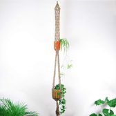 Plantenhanger - 220 cm - Jute - Plantenpot - Hangpot- Hangende bloempot - Plantenhanger buiten - Plantenhanger macrame - Hangpotten - Plantenhangers