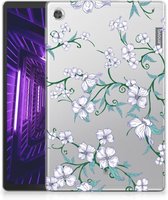 Silicone Case Lenovo Tab M10 Plus Tablet Hoes Personaliseren Blossom White met doorzichte zijkanten