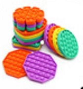 Fidget toy POP IT- Vijfhoekig- 4 stuks- paars- groen- geel- oranje