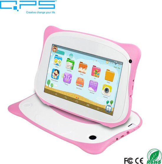 Kafuty Tablette LCD pour Enfants Quad Core 1G Vert 16G WiFi Double caméra 7 Pouces Enfants Éducation Jeu Jouet Vert/Rose 