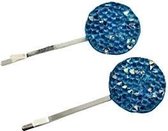 2  x Hair Pins Made With Crystal Rock From Swarovski Blauw