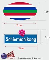 Schiermonnikoog eiland vlaggen auto stickers set van 2 stickers