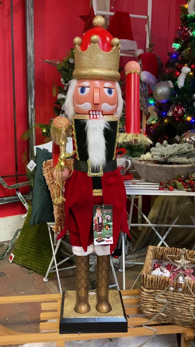 Houten Notenkraker Soldaat (H18 cm) Lekkere Peperkoek - Kerstdecoratie