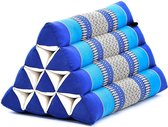Driehoek kussen - Driehoekskussen - Thais kussen - Rug en steunkussen - Blauw