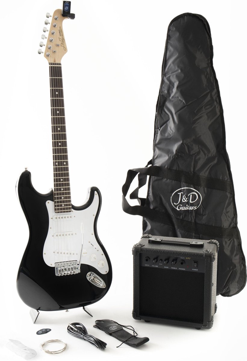 J & D ST pakket BK zwart - Elektrische gitaar