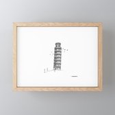 Homevision Poster - Toren Van Pisa Sketch - 29.7 X 21 Cm - Zwart En Wit