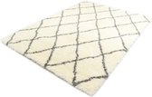 Floki Moroccan - Berber Shaggy - Crème-Grijs-200 x 200 cm