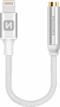 Swissten Lightning naar 3,5mm jack audio aansluiting adapter - Geschikt voor iPhone 7/8/X/11/12/13/14 - Zilver