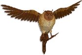 Hibou en métal - Sculpture - Oiseau suspendu - 51,5 cm de haut