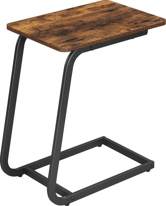 Table d'appoint au Look Vintage - Pour canapé ou canapé - 50x62x35 cm - Zwart et marron Vintage