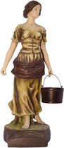 Vrouw met pan - Terracotta beeld - Gedetailleerd sculptuur - 71,3 cm hoog