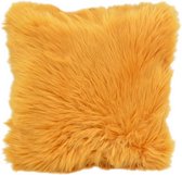 Ochre Yellow Fur Kussenhoes | Polyester / Imitatiebont | 45 x 45 cm | Geel