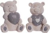 set spaarpot van 2 beren  met hartje | 15cm | Decoratie | kraamcadeau | bedankje | 3D | babyshower | weggeefcadeau | babykamer | feestdecoratie | knutsel | hobby