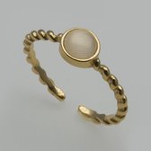 Cocora goudkleurige verstelbare ring met opal steen 925 zilver - Dames