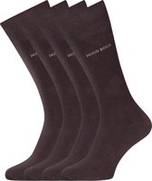 HUGO BOSS Cotton Uni (2-pack) - herensokken katoen - donkerbruin -  Maat: 39-42