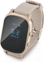 DrPhone HOLO - Smartwatch voor Senioren / Kinderen - SOS functie - GPS - LBS - Google Maps - G-Sensor - Exclusief 2G Sim - Goud