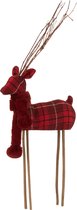 J-Line Hert Staand Deco Textiel Rood Large