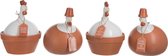 J-Line Kip Terracotta Keramiek Roest Large Assortiment Van 4