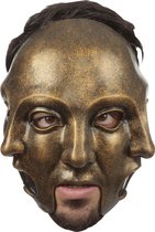 3 Faces Gold Masker | Halloween Masker | 3 gezichten | Latex | Goud | One size